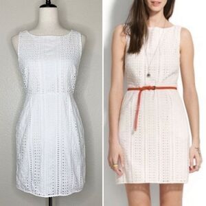 Madewell White Eyelet Summer Sheath Dress
